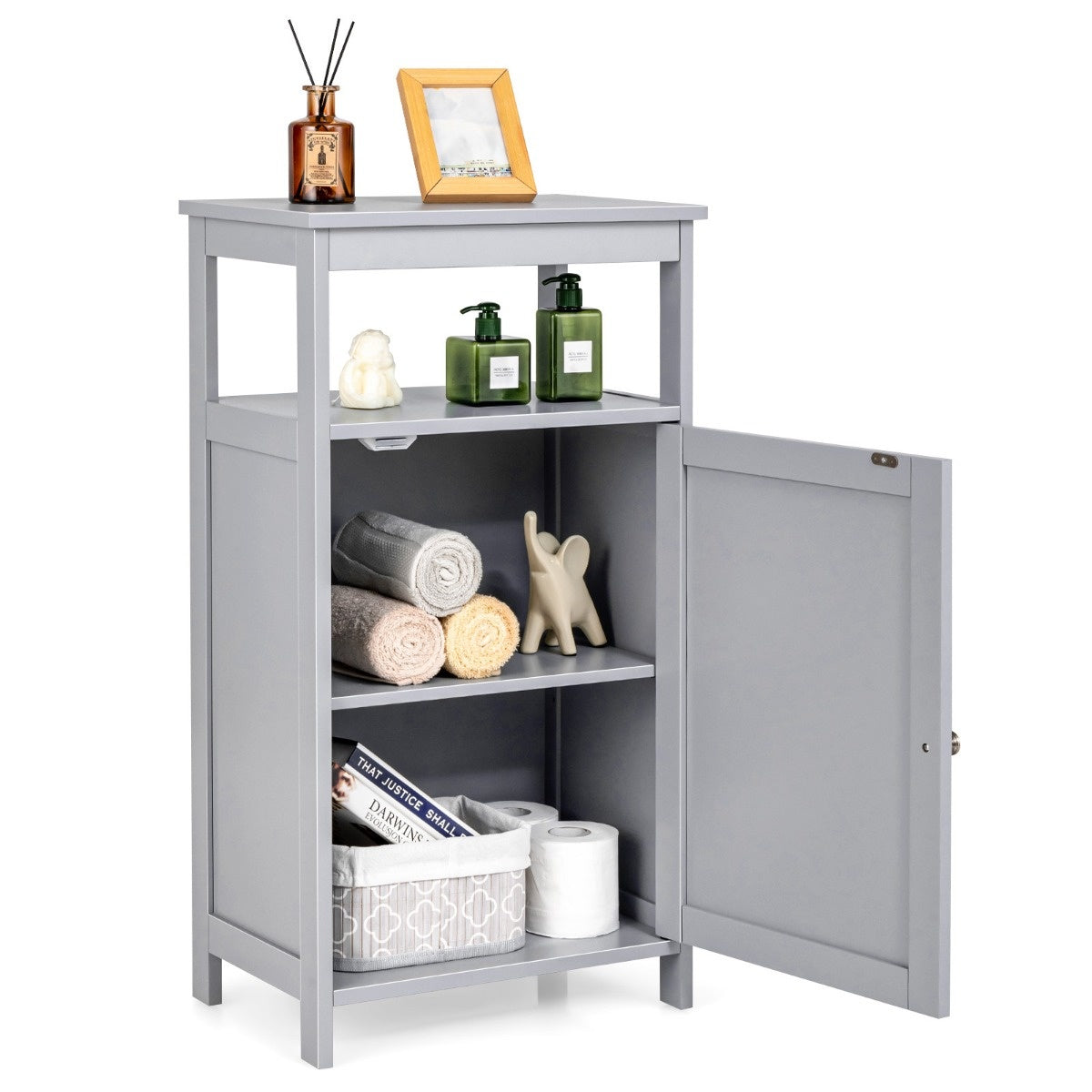 Coast armoire de salle de bain étagère libre multifonctionnelle 45 x 30 x 84 cm blanc