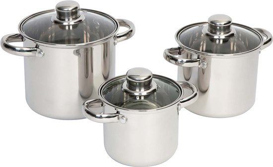 Bo-Camp - Batterie de cuisine - Royal Plus - 3 pièces - Acier inoxydable