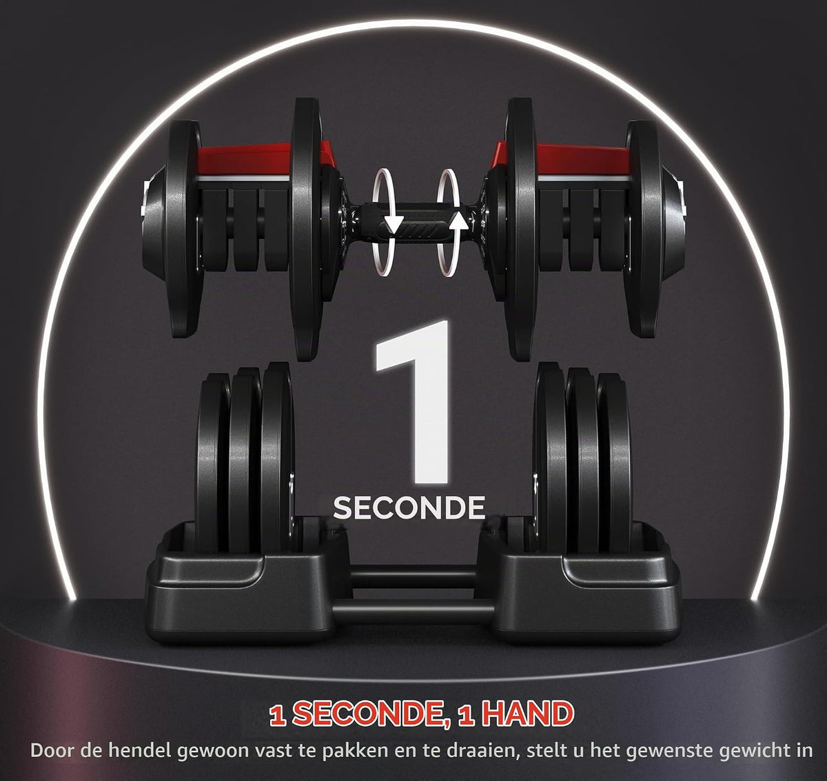 Ensemble d'haltères réglables 2-en-1 Yaheetech, 2 à 40 kg - Haltères courts et haltères longs - Noir