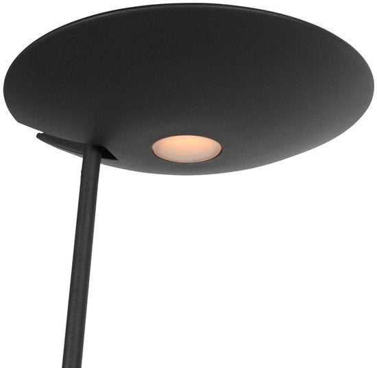 Lampadaire Daphne 2 4602ZW - lampadaire moderne noir avec bras de lecture orientable et inclinable, en métal et composants électroniques - Steinhauer