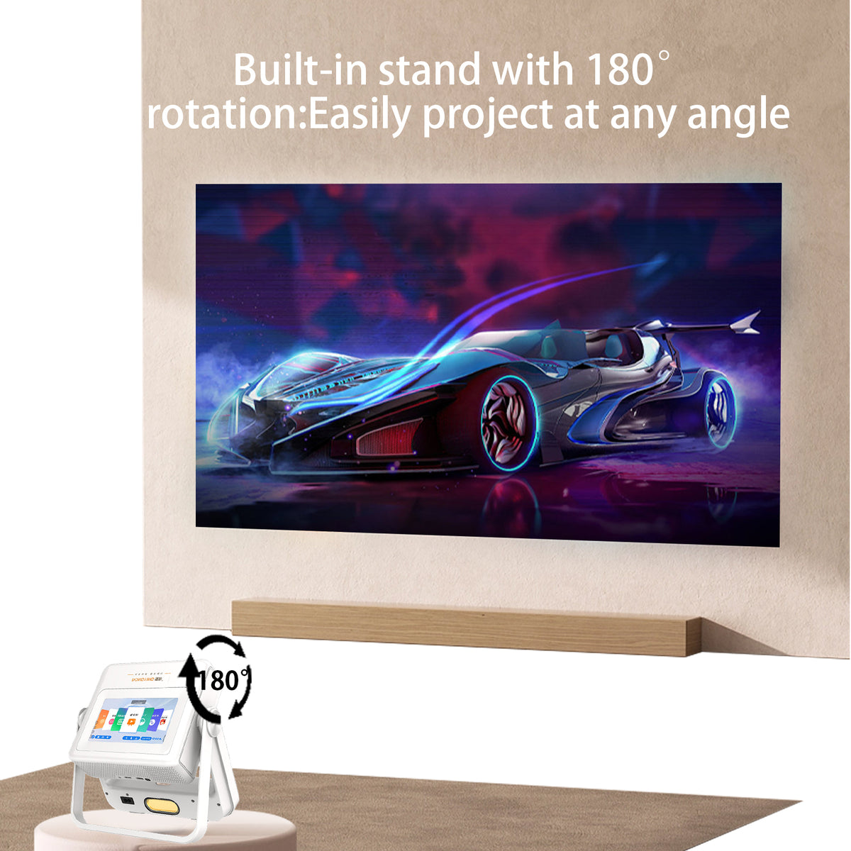 Projecteur d'extérieur XBJ avec tablette tactile - Écran géant de 300 pouces pour home cinéma