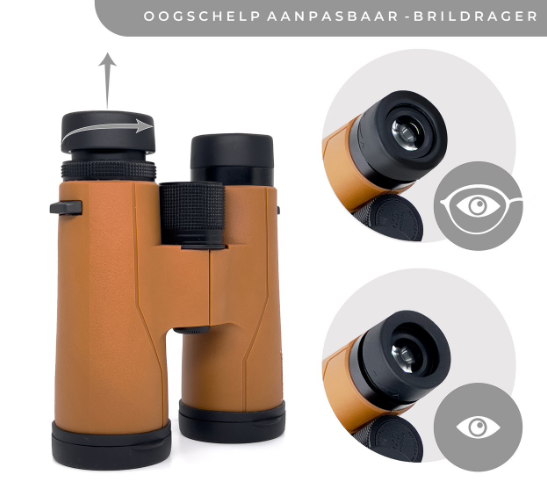 Jumelles Nordwald 10x42 - Cognac - Avec adaptateur pour smartphone