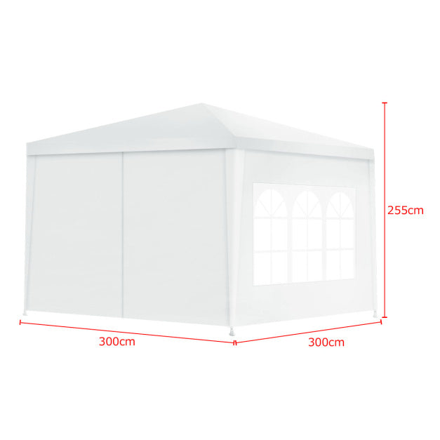 Coast Tente de jardin - parois latérales et fenêtres amovibles - 3 x 3 x 2,56 m - 10 kg - blanc