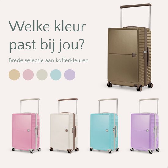 Skycases City Walker - Grande valise de voyage 94L - Légère et résistante - Roues pivotantes à 360° - Serrure TSA originale - Housse de protection et pochette humide incluses - 76 x 52 x 29 cm - Champagne