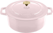 MOA Casserole en fonte - 7,2L - Pour toutes les sources de chaleur y compris l'induction - Avec couvercle - Ø 30cm - Revêtement antiadhésif - Lilas