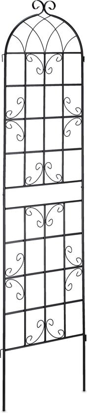 treillis pour plantes grimpantes - métal - lot de 2 - 220 x 50 cm - treillis - noir