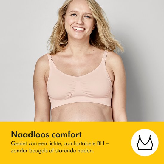 Soutien-gorge Medela Keep Cool - Soutien-gorge d'allaitement sans coutures - Soutien-gorge de grossesse avec 2 zones respirantes - Tissu Soft Touch - Noir - Taille L