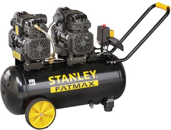 Compresseur professionnel STANLEY - Sans huile - Horizontal - Silencieux - 50 L / 3 pk / 8 bar