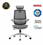 Sihoo M59AS : chaise de bureau ergonomique - Accoudoirs réglables en 3D et rabattables à 90° - Double dossier avec soutien lombaire adaptatif - Coussin d'assise en forme de selle - Maille de haute qualité - Certifié BIFMA/SGS - Jusqu'à 150 kg - 43,5 x 50,