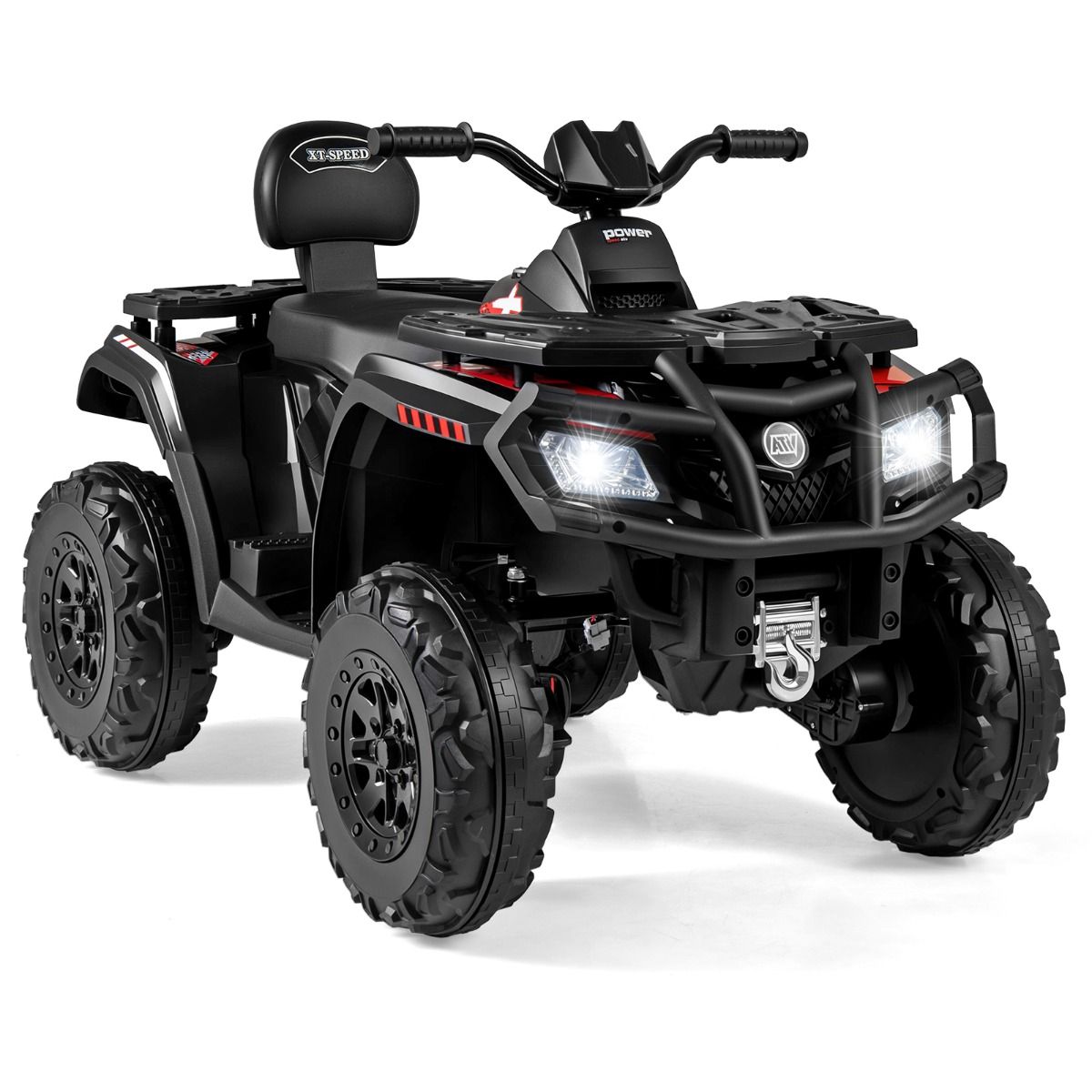 Quad électrique pour enfants Coast - 2 places - 4 moteurs - noir