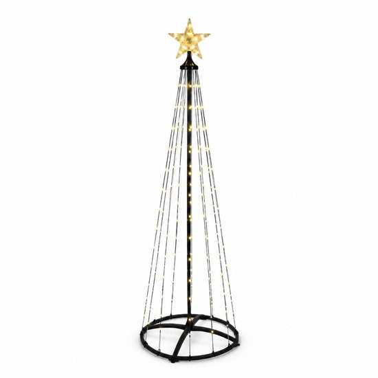 Sapin de Noël LED noir Nampook avec 154 LED, 150 cm et télécommande – Blanc chaud