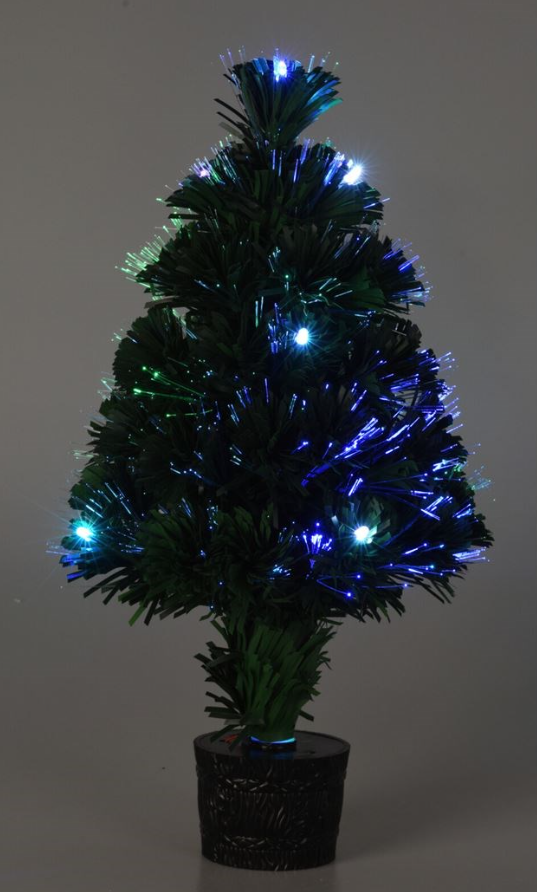 Sapin de Noël avec lumières en fibre optique - 45 cm - Vert