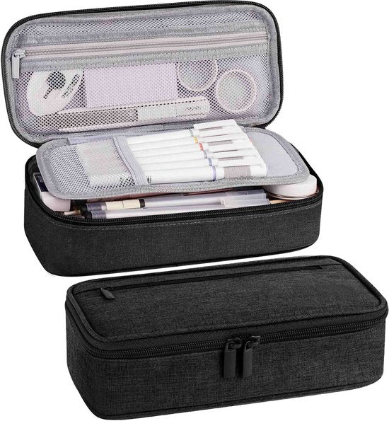 Diydash Etui - Trousse à crayons - Trousse scolaire - Grand Etui - Fournitures scolaires - Pour filles, garçons et adultes - Noir