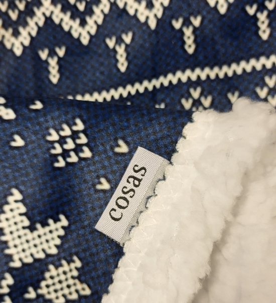 Cosas - Couverture à capuche - Plaid avec manches - Bleu - 180x130cm