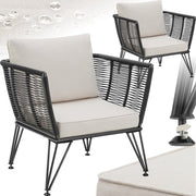tectake® 2-Piece Set Garden Lounge Armairs Sundo in Rope-Design - Comfort and Style - lounge chairs