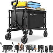 Chariot tectake® - Pliable - Capacité de charge de 60 kg - Roues pivotantes massives - 47 x 83 x 90 cm - Chariots de transport - Chariot à main - Avec poignée télescopique - Chariot à main - Chariot de transport hydrofuge - Avec tablette et compartiment i