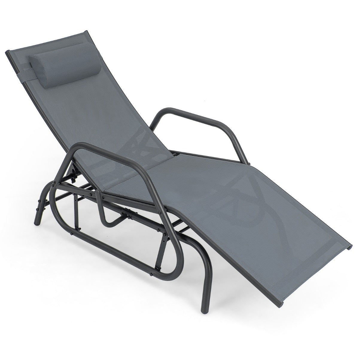 Bain de soleil Coast avec fonction balançoire Bain de jardin avec dossier réglable gris