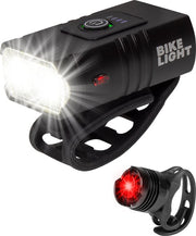 Nuvance Bicycle Light - Eclairage vélo - 6 étapes - 1000 Lumen - Eclairage vélo - Eclairage avant - Eclairage arrière - USB rechargeable