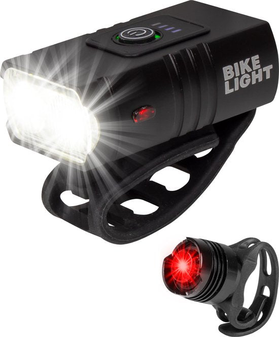 Nuvance Bicycle Light - Eclairage vélo - 6 étapes - 1000 Lumen - Eclairage vélo - Eclairage avant - Eclairage arrière - USB rechargeable