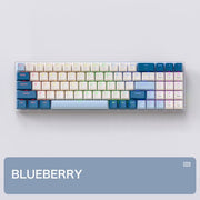 FREEWOLF K65 Clavier mécanique de jeu - Éclairage RGB latéral - 78 touches - Mini NumPad - Interrupteur rouge - Blueberry