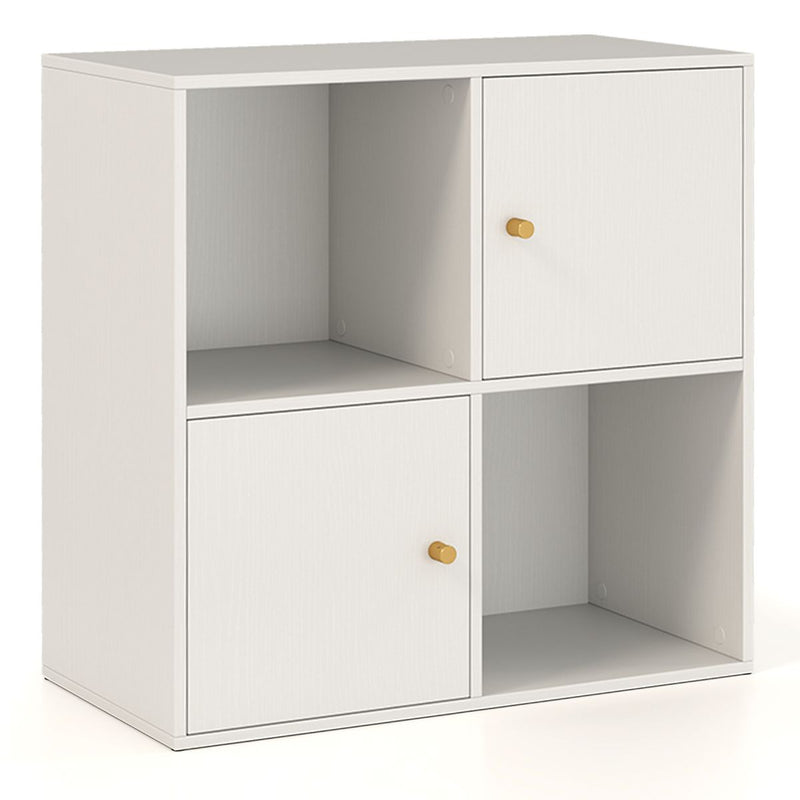 Bibliothèque Coast à 4 compartiments - avec dispositif anti-basculement - 2 portes - blanche - 60 x 29 x 60 cm