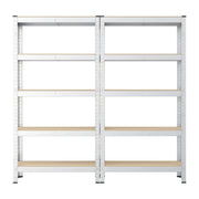 Ensemble de 2 étagères de rangement Joyfurnos - Argent - 5 tablettes par étagère - 650 kg par étagère - Montage sans vis - 75 x 30 x 150 cm