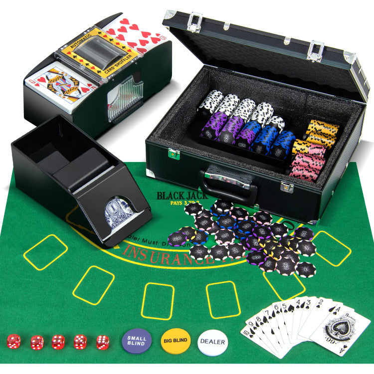 Jeu de poker Coast - 300 jetons - avec mallette portable noire