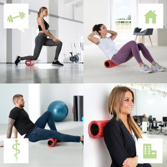 TecTake - Yoga massage roller foam roller rouge - 402844