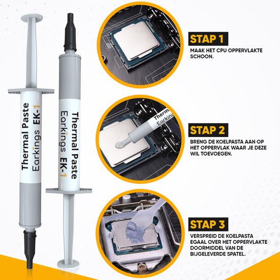 Pâte thermique Thermal Paste - Refroidisseur de CPU 3 grammes - Pâte thermique EarKings pour CPU