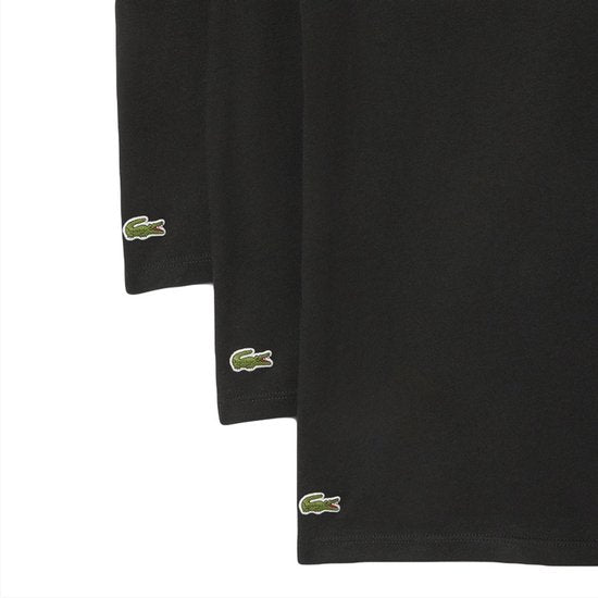 T-shirts Lacoste pour homme à col en V, 3 pièces, noir basique