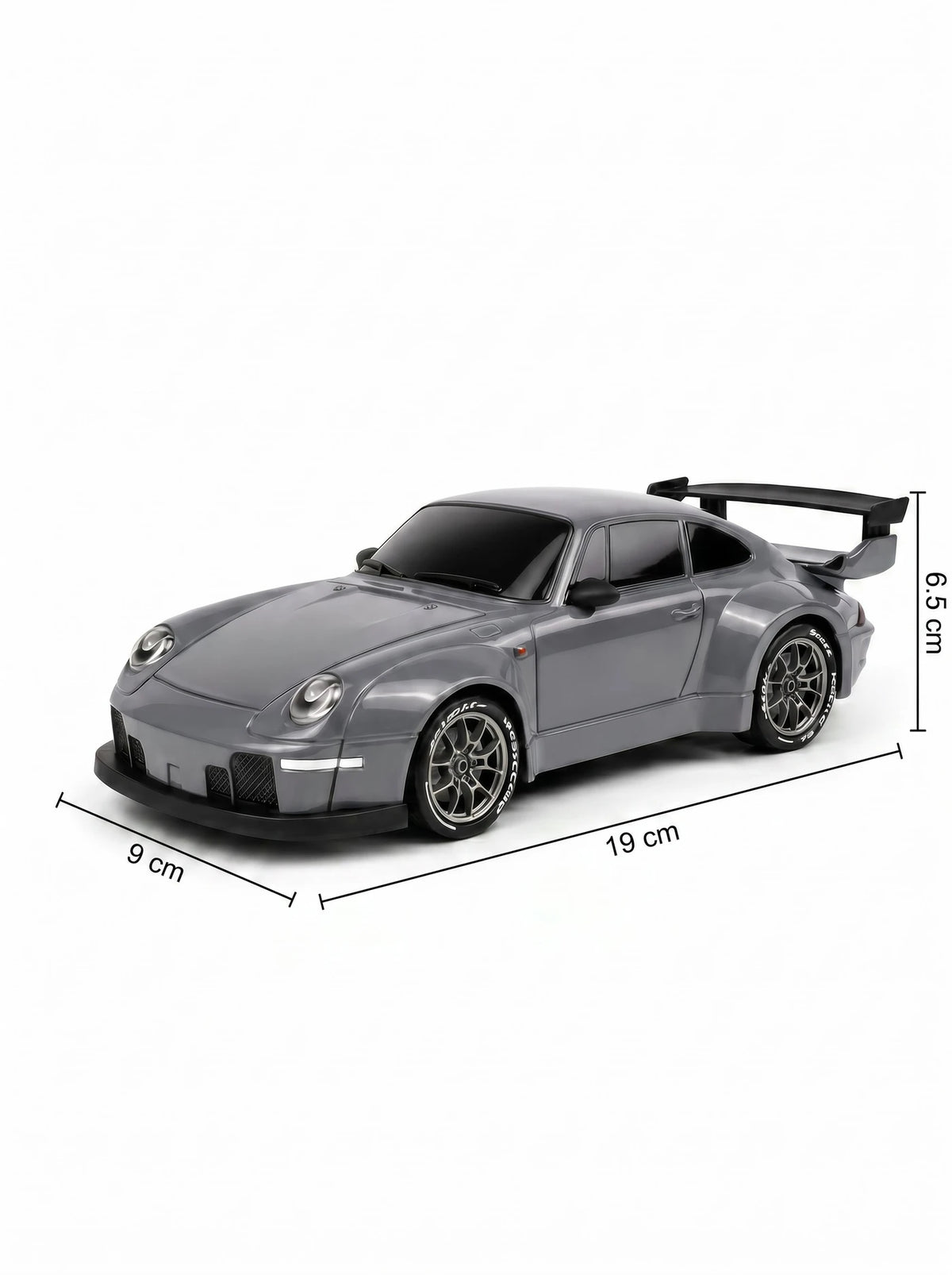 Voiture de drift radiocommandée S814 à l'échelle 1:24 - 4 roues motrices avec stabilisateur gyroscopique - Éclairage LED et deux jeux de pneus - Gris