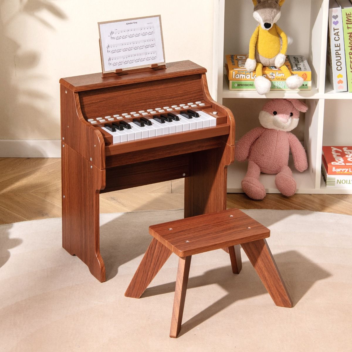Piano pour enfants Coast à 25 touches - Piano électronique avec tabouret - Mode apprentissage - Noir