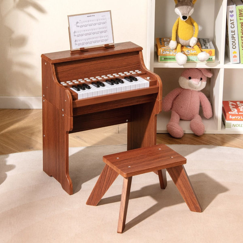 Piano pour enfants Coast à 25 touches - Piano électronique avec tabouret - Mode apprentissage - Noir