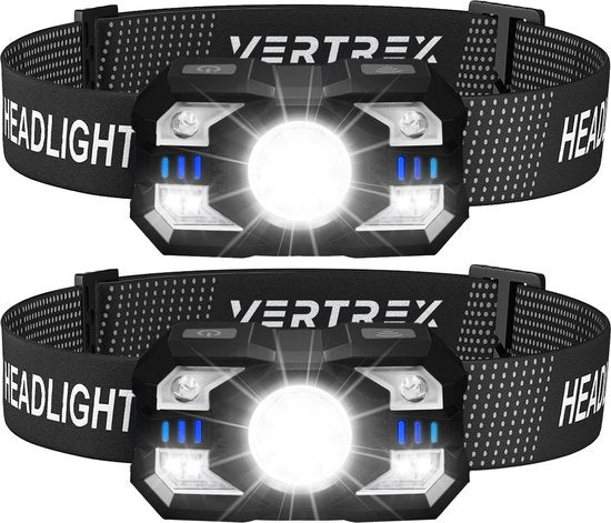Lampe frontale Vertrex LED rechargeable - Lampe frontale - Lampe frontale - torche principale - Lumière blanche et rouge
