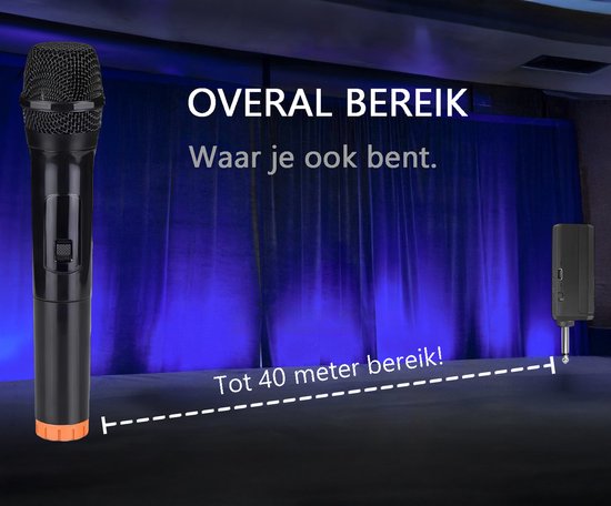 Tech Essentials Microphone sans fil - 2 pièces - Récepteur USB-C - Karaoké - ASMR - Studio - Convient à la boîte de fête - Jack 3,5-6,3 mm