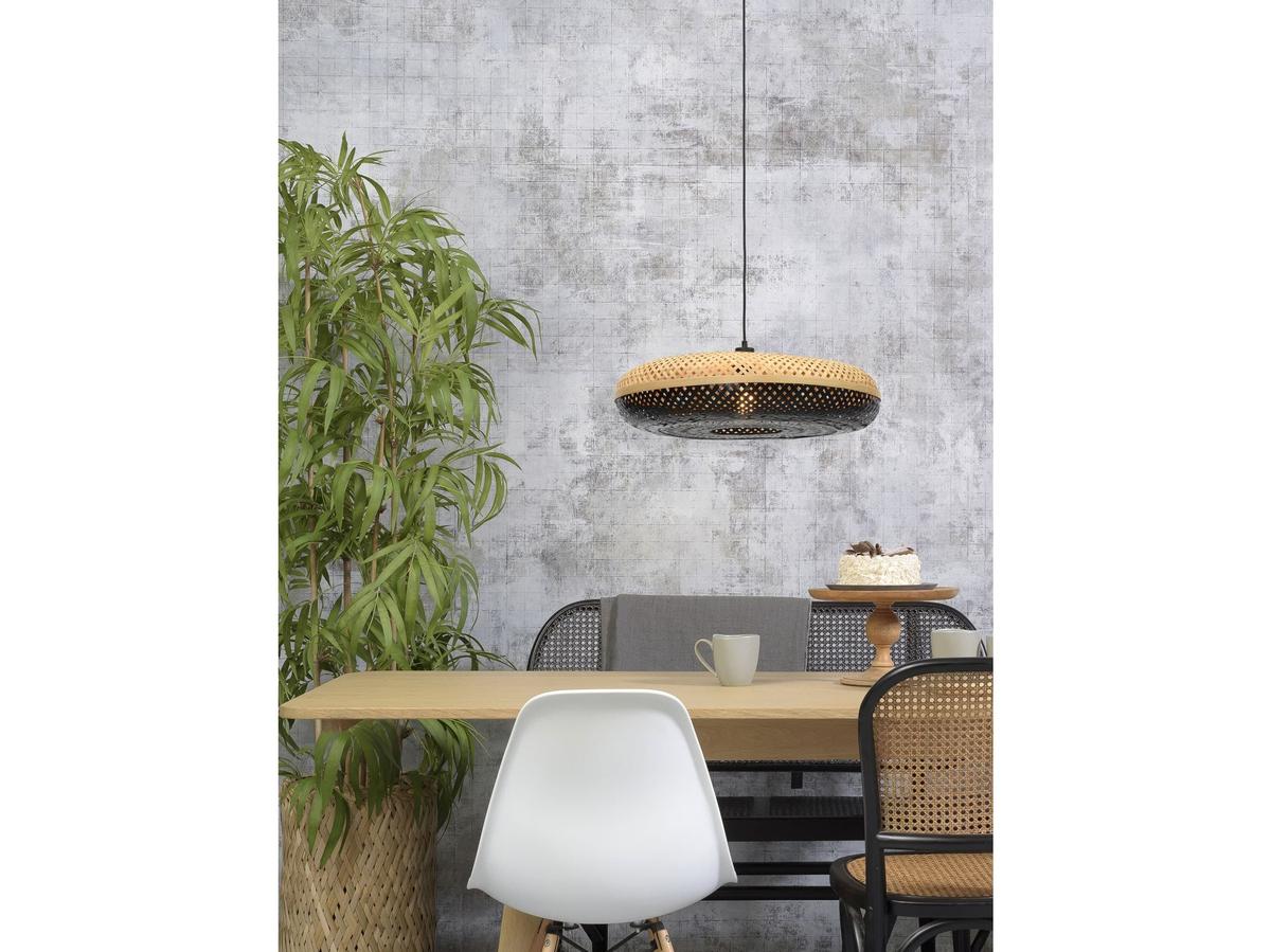 Suspension Good&Mojo Palawan - Bambou et noir - Ø 60 cm x 15 cm