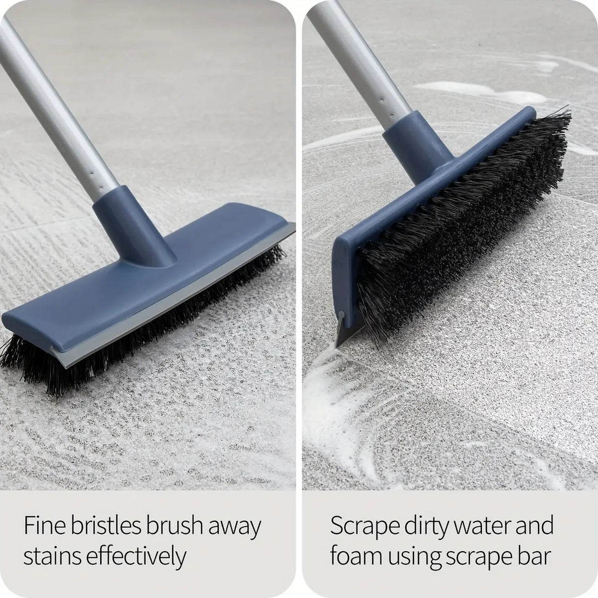 Brosse à récurer 2-en-1 emmama avec poignée de traction - Manche réglable