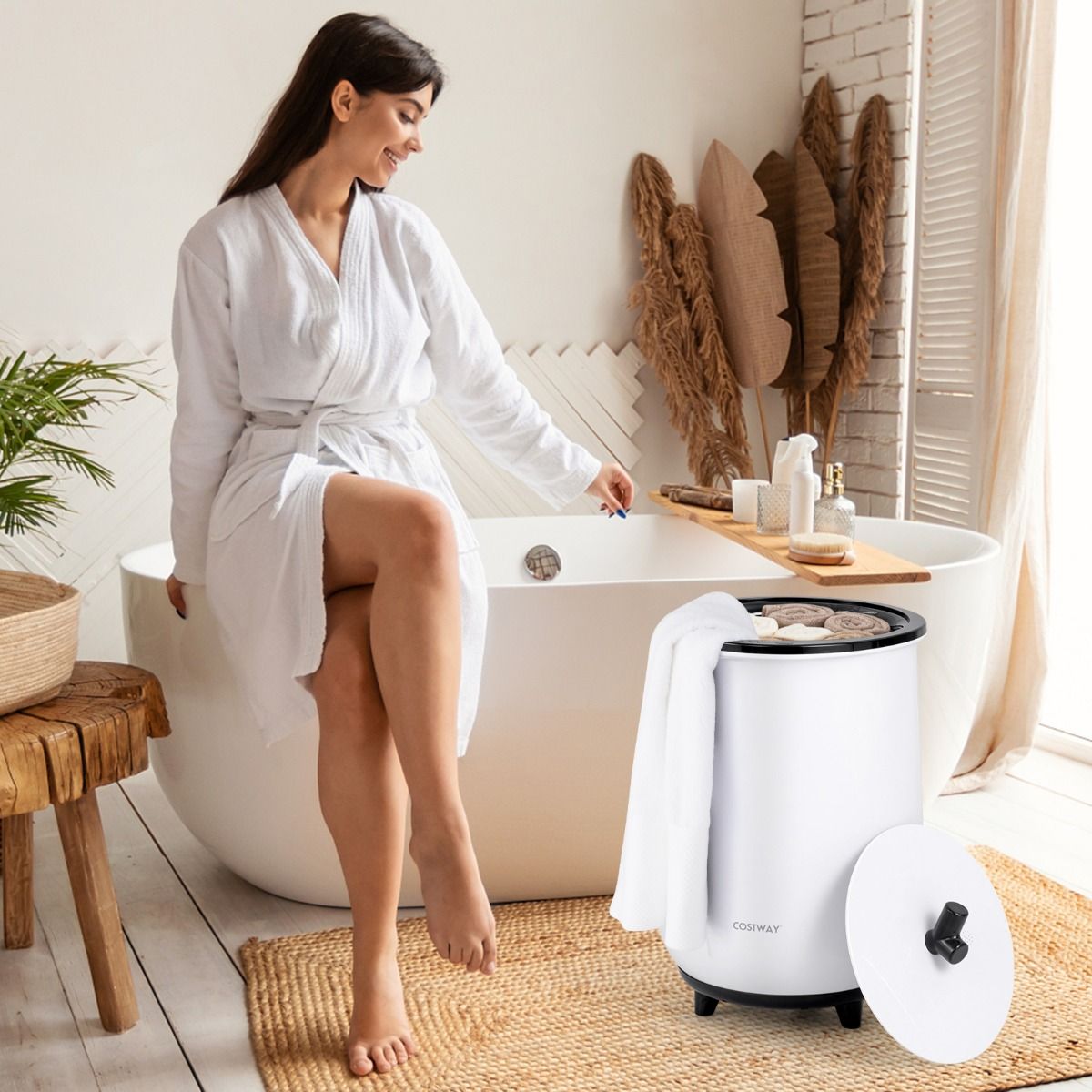 Sèche-serviettes électrique Coast - 3 niveaux de chauffage - fonction minuterie - noir - 23 litres