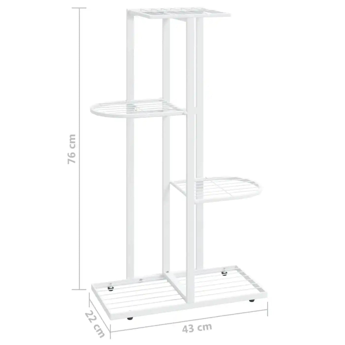 Étagère à plantes MINGHOU à 4 niveaux - Blanche - 22 x 43 x 76 cm - Métal, pour l'intérieur et l'extérieur