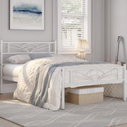 Lit simple en métal Yaheetech - 90 × 190 cm - blanc