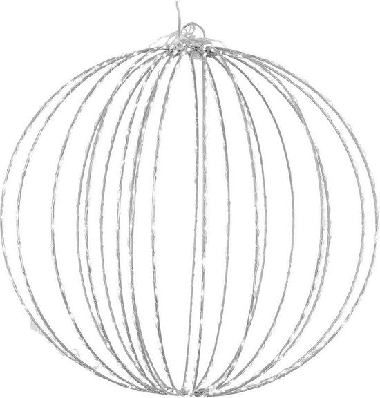Luca Lighting Christmas Light Ball with Classic White LED Lights - Ø50 cm - Silver