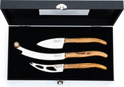 Ensemble de couteaux à fromage Laguiole Style de Vie Luxury Line - 3 pièces - Bois d'olivier