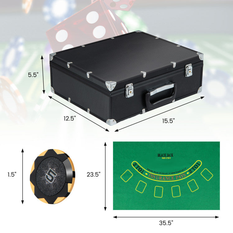 Jeu de poker Coast - 300 jetons - avec mallette portable noire
