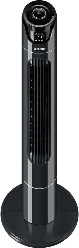 tectake® Grand ventilateur avec télécommande - 110 cm - Ventilateur oscillant à 3 vitesses - Ventilateur colonne - Ventilateur sur pied silencieux avec différents modes de ventilation + minuterie - Rafraîchisseur d'air - Noir