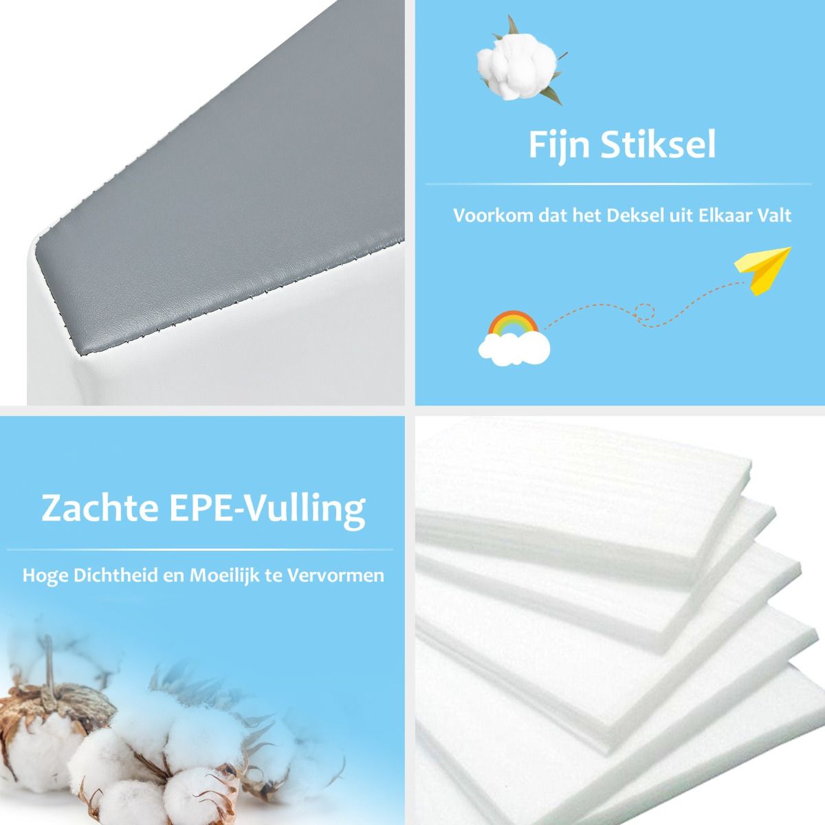 Ensemble d'escalade en mousse Coast pour tout-petits - 2 pièces - Escalier et rampe souples - Blanc et gris