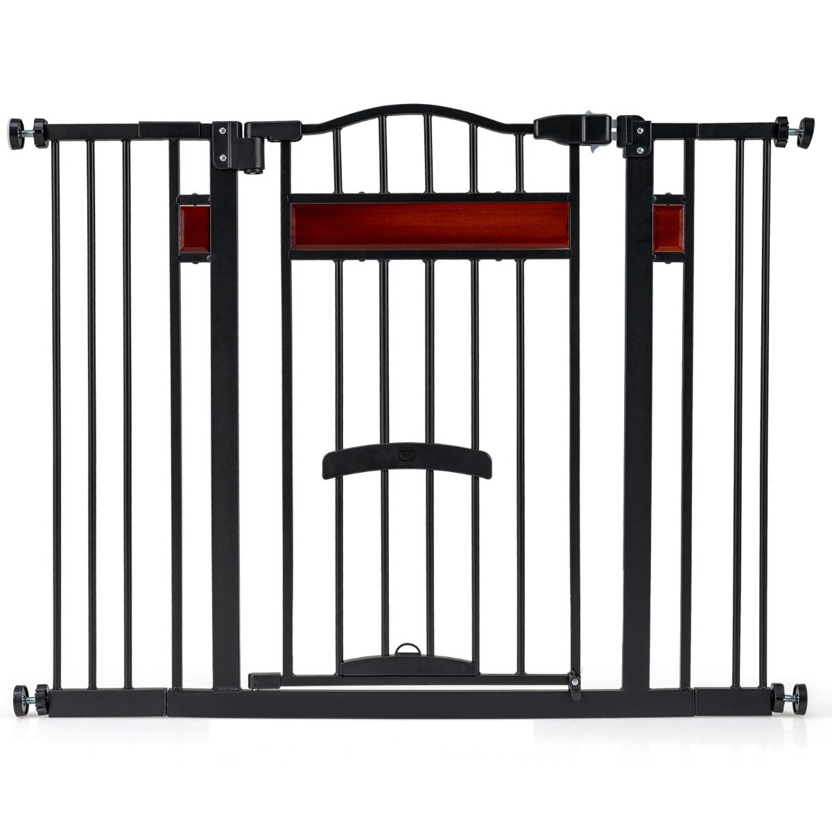 Barrière de sécurité Coast avec petite porte - réglable de 74 à 104 cm - double verrouillage - noir/blanc