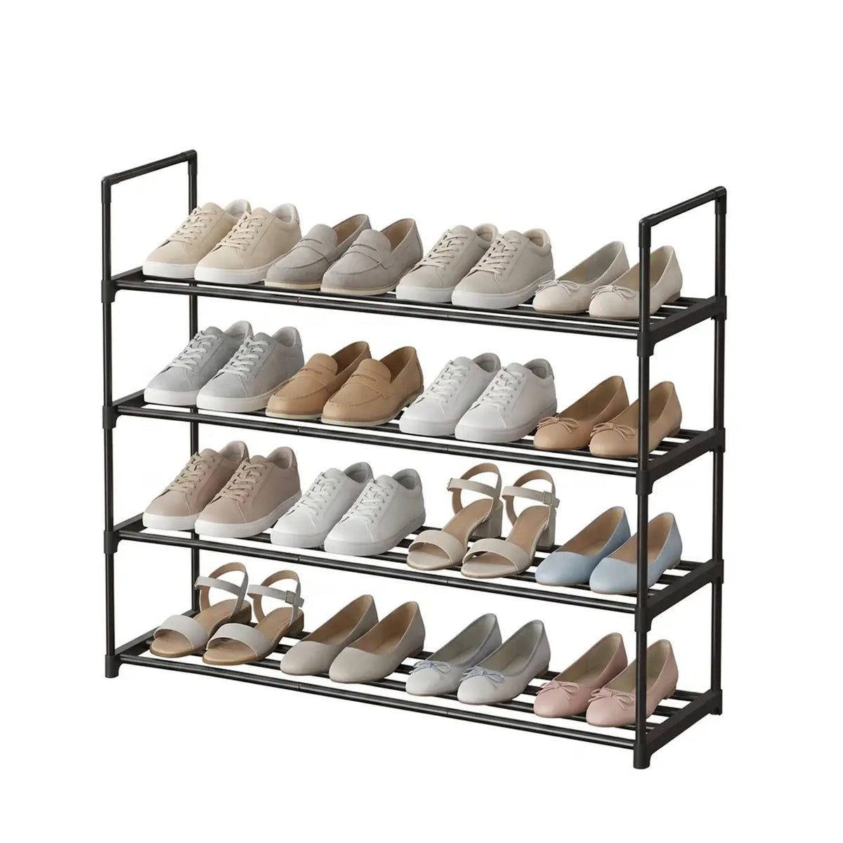 Étagère à chaussures JOYFURNOS à 4 niveaux - noire - 30 × 92 × 74 cm
