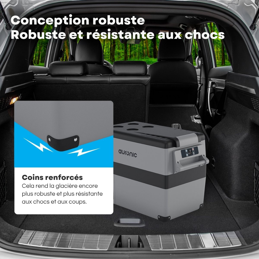 Glacière électrique à compresseur Auronic - Glacière - 40,5 L - 12 V et 240 V - Gris