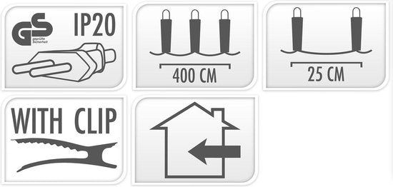 Décoration d'intérieur - Guirlande lumineuse - 50 ampoules LED - 12,2 mètres de longueur - Guirlande de Noël - Blanc chaud - Crème