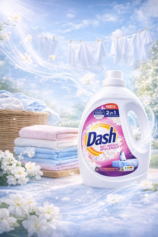 Dash 2w1 - Lessive - Protection des couleurs - 50 lavages - 2,25 l